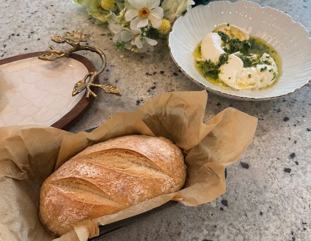 Artisan Bread & Lemony, Parsley Burrata